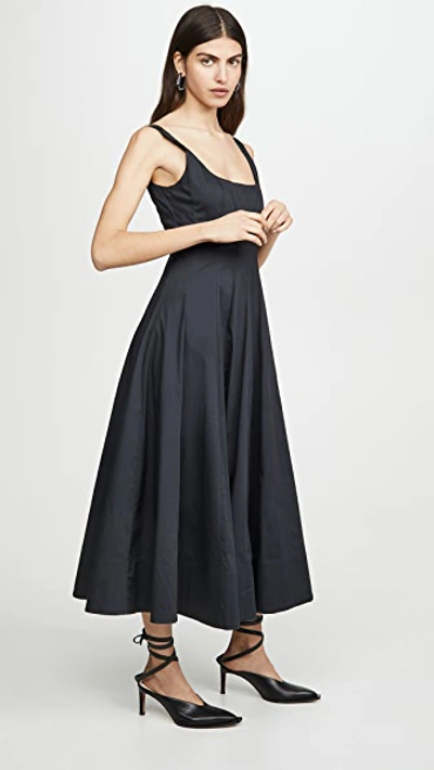 Staud Mini Wells Dress In Black