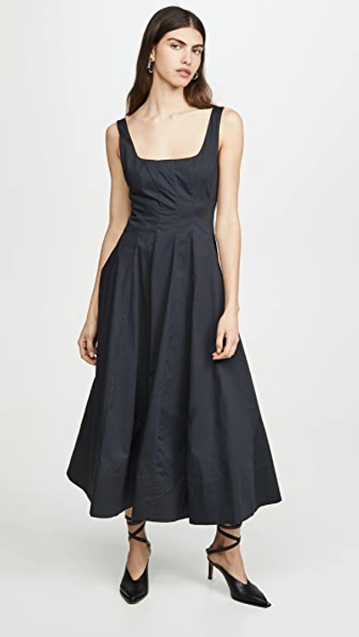 Staud Mini Wells Dress In Black