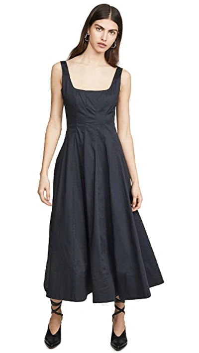 Staud Mini Wells Dress In Black