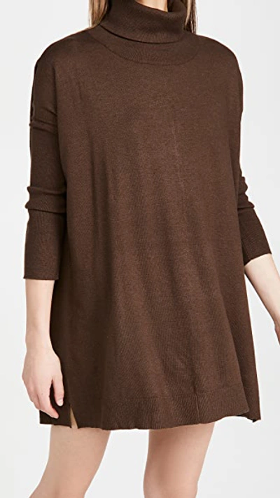 Shop Bb Dakota Hug Me Tight Mock Neck Sweater Dress In Walnut