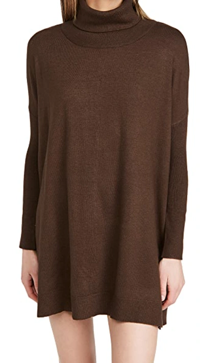 Shop Bb Dakota Hug Me Tight Mock Neck Sweater Dress In Walnut