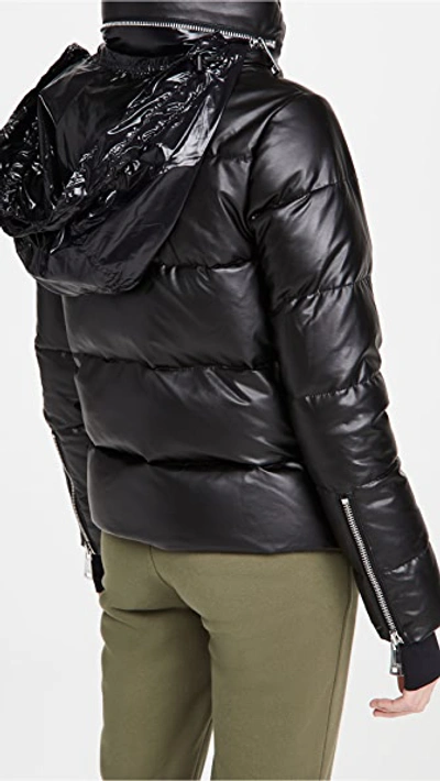 Sam. Women's Isabel Vegan Leather Down Puffer Jacket - Black - Size Xs