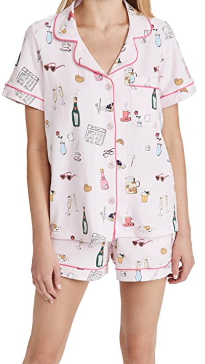 Bedhead Pajamas Let's Do Brunch Shorty Pj Set Let's Do Brunch In Let's Do Brunch