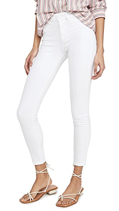Dl Florence Skinny Mid Rise Ankle Jeans Milk In Milk