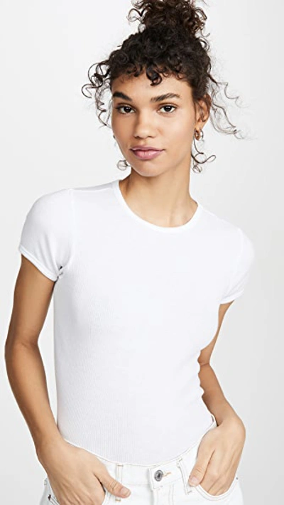 Shop Re/done '90s Ribbed Cap Sleeve Tee In White