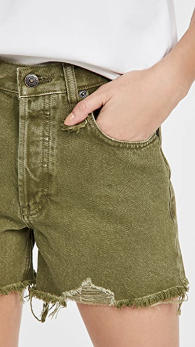 Shop Free People Makai Cutoff Shorts In Olive