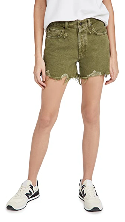 Shop Free People Makai Cutoff Shorts In Olive