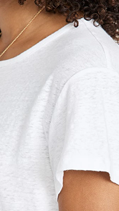 Frame Easy True Linen T-shirt In Blanc