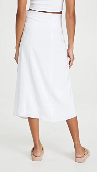 Shop Vince Tie Front Linen Skirt In Optic White