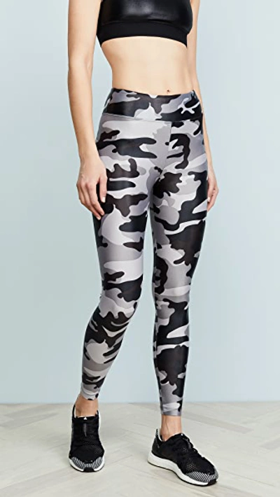 Shop Koral Lustrous High Rise Leggings In Lead Camo