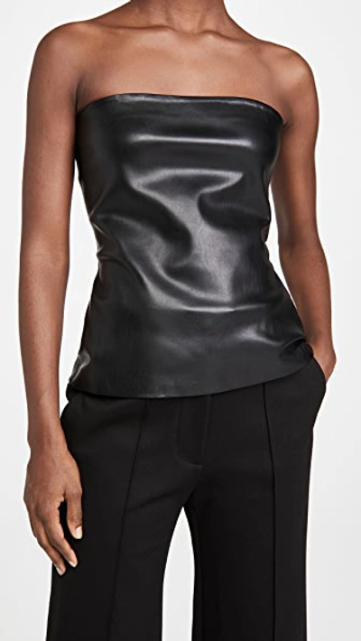 Shop Susana Monaco Faux Leather Tube Top Black