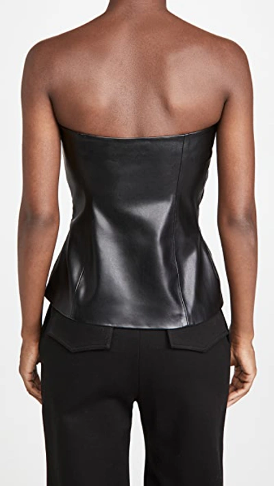 Susana Monaco Faux Leather Tube Top In Black
