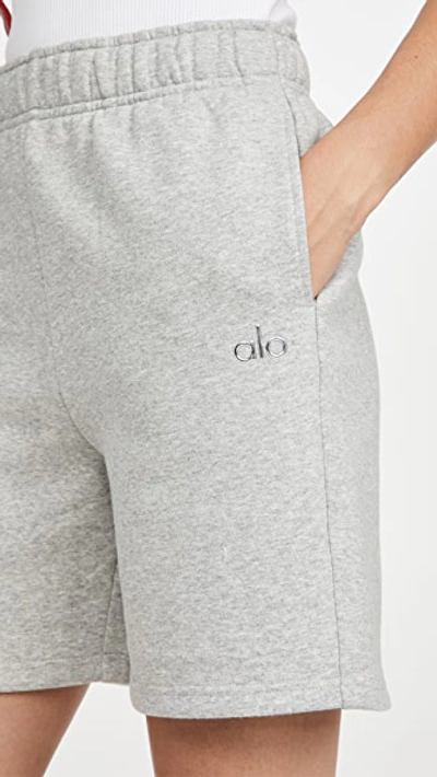 Alo Yoga Accoldae Sweat Shorts In Dove Grey Heather
