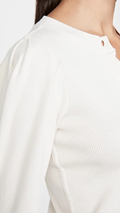 Amo Puff Sleeve Cardigan In Off White