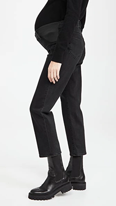 Shop Paige Maternity Noella Straight Jeans Black Willow