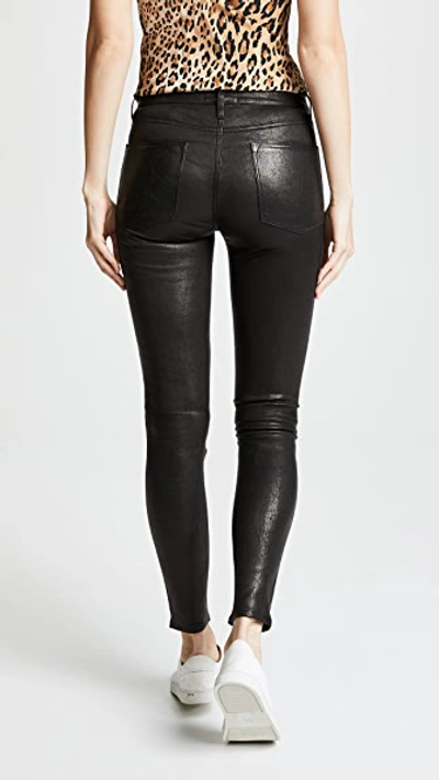 Shop Frame Le High Skinny Pants In Washed Black