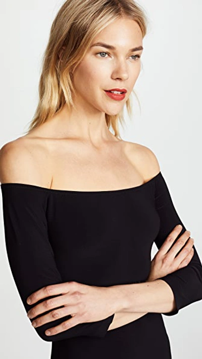 Norma Kamali Norma Kulture Off The Shoulder Fishtail Gown In Black