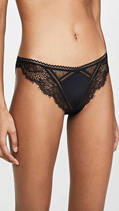 Shop Thistle & Spire Amore Cheeky Bikini Panties In Black
