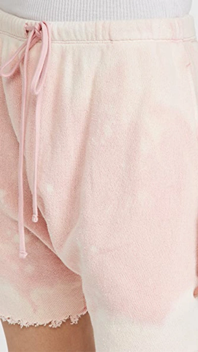 Shop R13 Dropped Crotch Sweatshorts In Bleached Pink