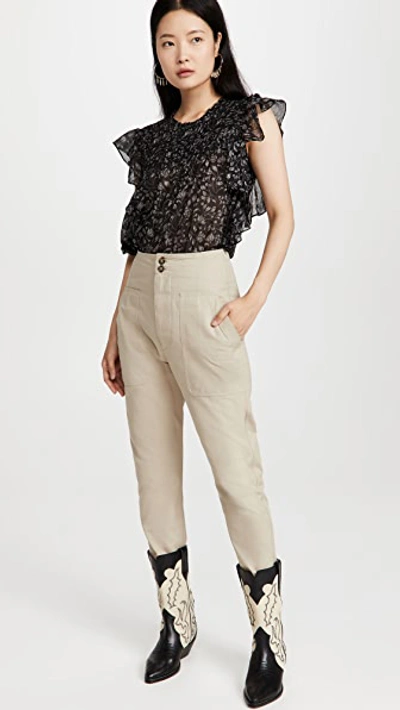 Shop Isabel Marant Étoile Pralunia Pants In Beige