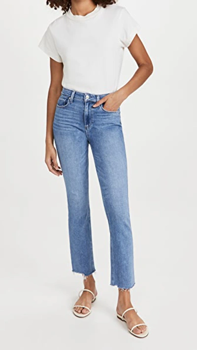 Paige Cindy Jeans With Raw Hem In Music Distressed