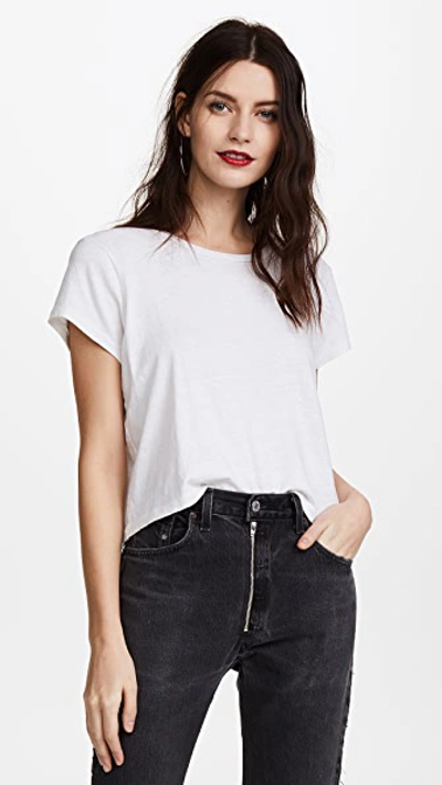 Re/done 70s Loose Cotton-blend Jersey T-shirt In Vintage White