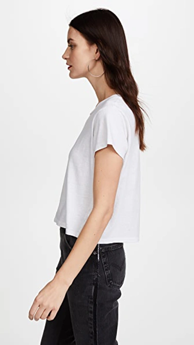 Re/done 70s Loose Cotton-blend Jersey T-shirt In Vintage White