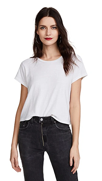 Re/done 70s Loose Cotton-blend Jersey T-shirt In Vintage White