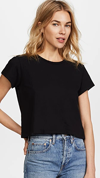 Shop Re/done X Hanes 1950s Boxy Crop Tee In Black