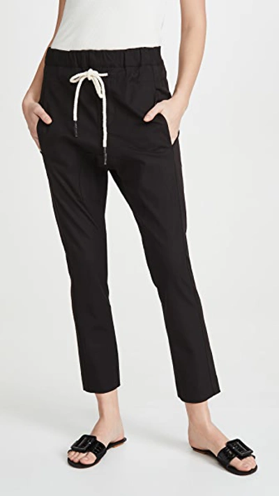 Shop Bassike Stretch Relaxed Pants In Black