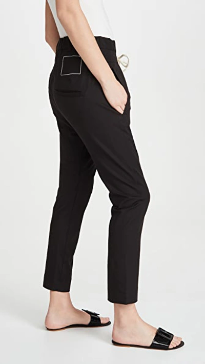 Shop Bassike Stretch Relaxed Pants In Black