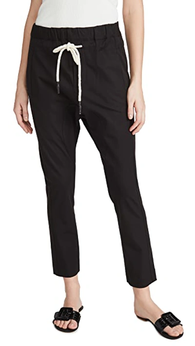 Shop Bassike Stretch Relaxed Pants In Black
