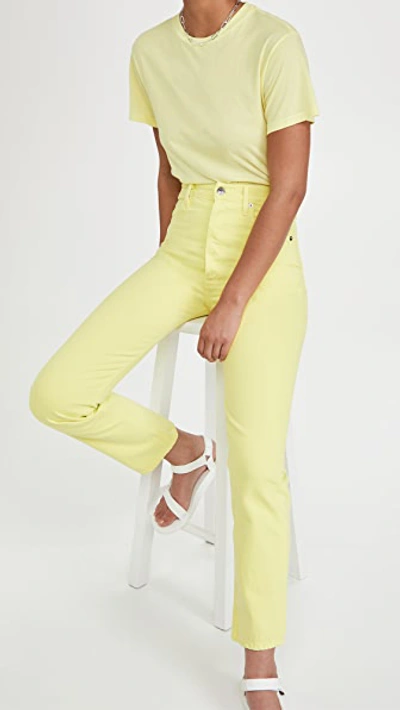 Shop Agolde 90's Pinch Waist High Rise Straight Jeans In Limeade