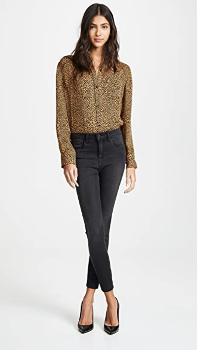 L Agence Margot Cropped High-rise Skinny Jeans In Graphite