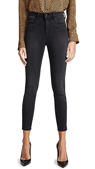 L Agence Margot Cropped High-rise Skinny Jeans In Graphite