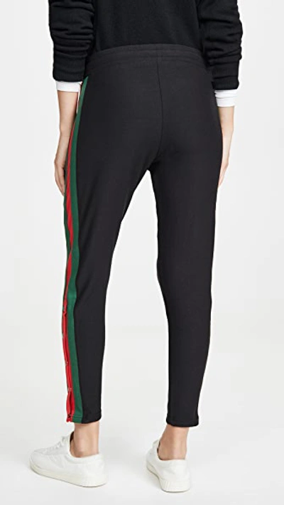 Plush Fleece Lined Tuxedo Track Pants In Blank/red/green