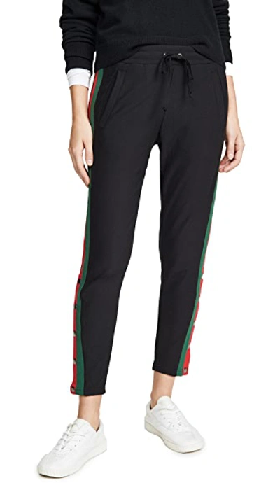 Plush Fleece Lined Tuxedo Track Pants In Blank/red/green