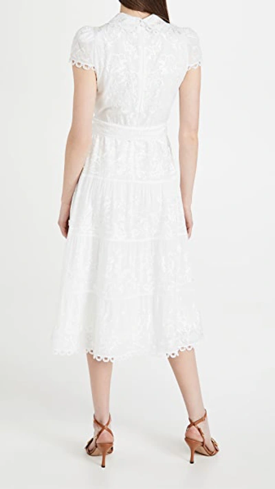 Shop Alice And Olivia Vannessa Midi Dress In Off White