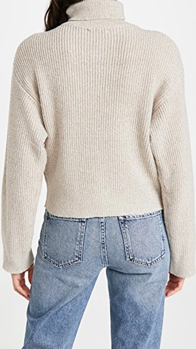 Shop Line & Dot Emily Half Zip Sweater In Taupe Multi