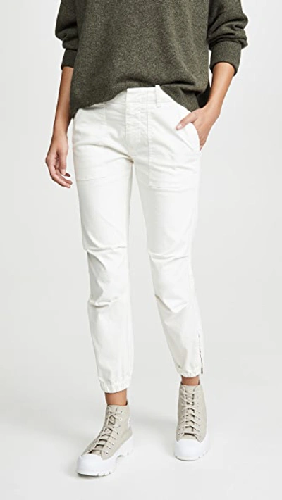 Shop Nili Lotan Cropped Military Pant Eggshell