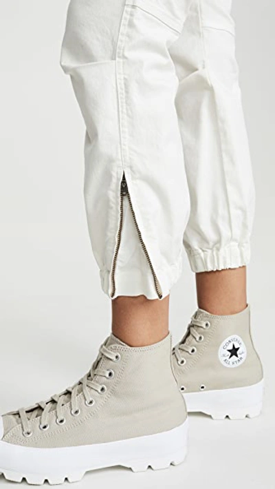 Shop Nili Lotan Cropped Military Pant Eggshell