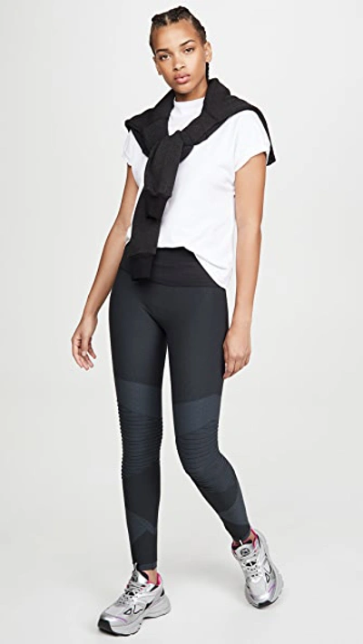 Shop Spanx Look At Me Now Seamless Moto Leggings In Very Black