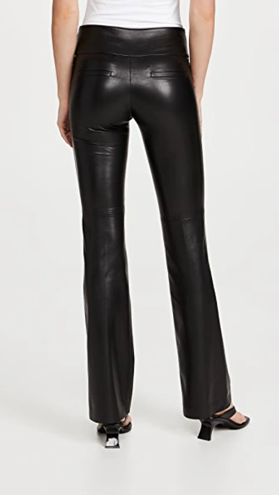 Alice And Olivia Olivia Black Flared Faux Leather Trousers In Black