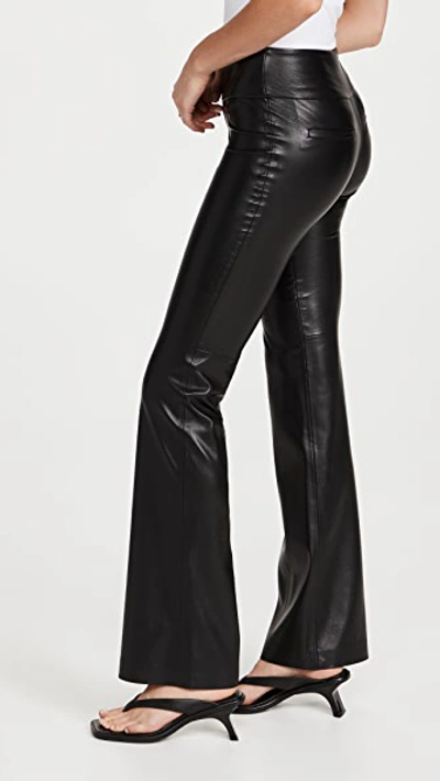 Alice And Olivia Olivia Black Flared Faux Leather Trousers In Black