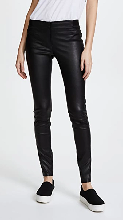 Shop Alice And Olivia Zip Front Leather Leggings In Black