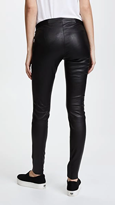 Shop Alice And Olivia Zip Front Leather Leggings In Black