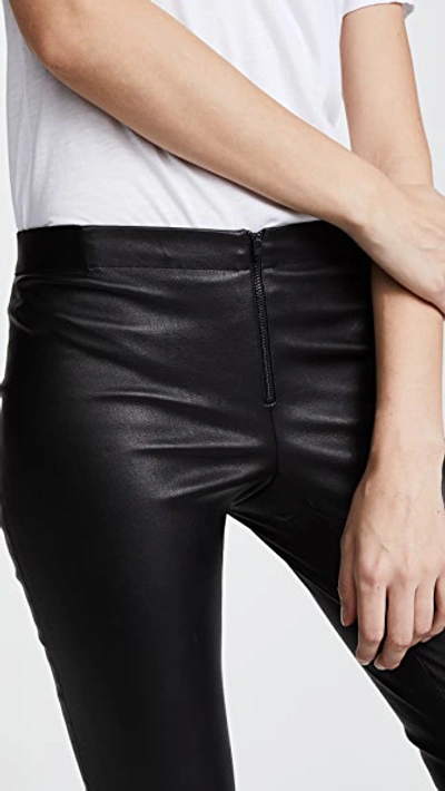 Shop Alice And Olivia Zip Front Leather Leggings In Black