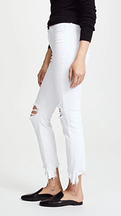 Shop L Agence High Line Skinny Jeans In Blanc Destruct Blanc Deconstruct