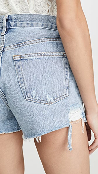 Agolde Parker Vintage Cutoff Shorts Riptide 32 In Blue