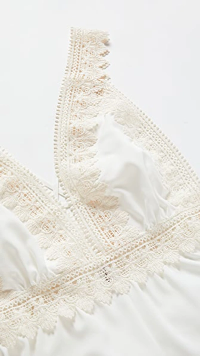 Flora Nikrooz Matte Romper With Crochet Trim In Ivory